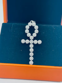 Sterling Silver Studded Ahnk Pendant