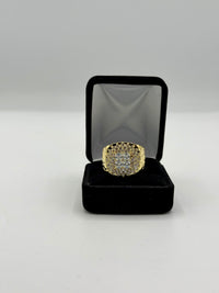 Mens ring gold ( round shape n Cz diamonds)