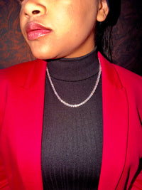 Silver with moissanite chain