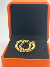 Gold Over Silver Mini Filigree Hoops