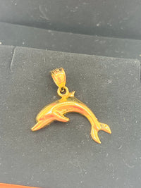 Gold Over Silver Mini Dolphin Pendant
