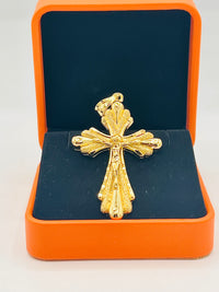 Gold Over Silver Roundrd Cross Pendant