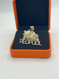 Gold Over Silver "Redpool" Character Pendant with CZ