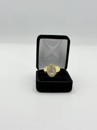 Mens ring gold (oval shape n Cz diamonds)