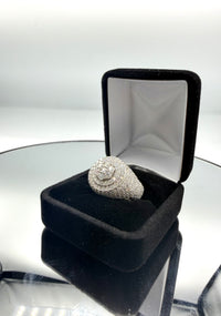 Silver with moissanite ring