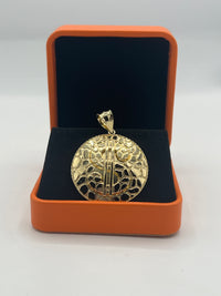 Gold Over Silver Small Hip-Hop Dollar Sign Medallion