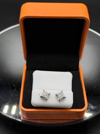 Silver with moissanite earrings