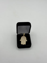 Pave’ hamsa hand pendant gold fill with Cz diamond