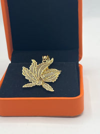 Gold Over Silver Kush Hip-Hop Pendant with CZ