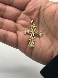 Gold Over Silver Fancy Cross Pendant