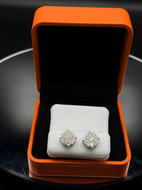 Silver with moissanite earrings