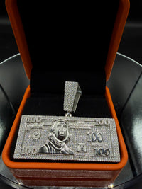 Silver with moissanite pendant “ Benjamin Franklin”