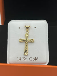14K Gold Rounded Cross Pendant
