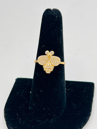14K Gold Honeybee Ring w/ CZ