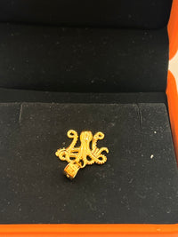 Gold Over Silver Octopus Mini Pendant