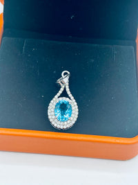 Sterling Silver Iced Jewel Pendant