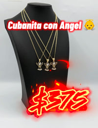 14K Angel with Cuban Chain by BB