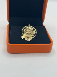 Gold Over Silver Halo Jesus Pendant