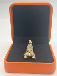 Gold Over Silver Rocket Ship Pendant w/ CZ