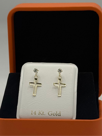 14K Cross Stud Earrings by BB