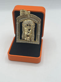Gold Over Silver Holy Jesus Frame Pendant