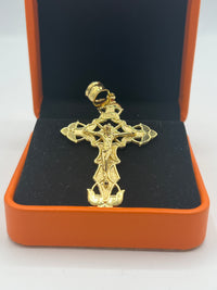 Gold Over Silver Diamond Cut Crucifix Cross