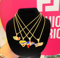 14K Gold Rope Chain w/ Country Pendant Combo