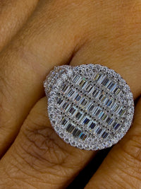 Silver with moissanite ring