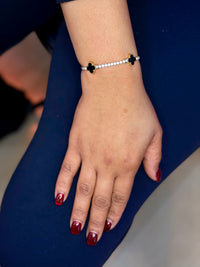 10k tennis and clover bracelet with CZ stones