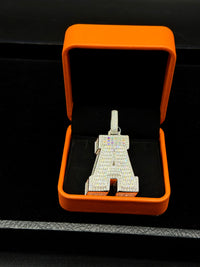 Silver with moissanite initial pendant