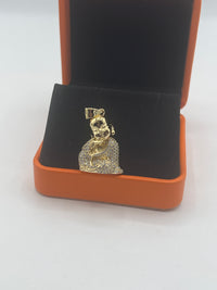 Gold Over Silver Virtuous Buddha Pendant with CZ