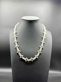Silver with moissanite lucky charm chain