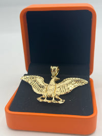 Gold Over Silver Wingspan Hawk Pendant