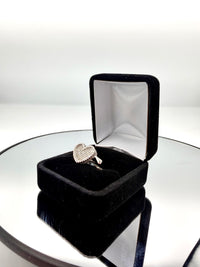 Silver moissanite heart ring