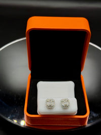Silver with moissanite earrings