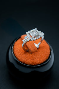 Square Cut Moissanite Diamond Ring