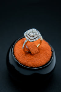 Sterling Silver Rounded Square Gap Moissanite Engagement Ring