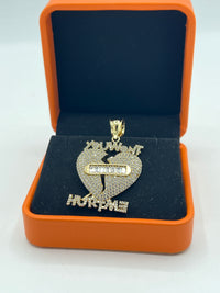 Gold Over Silver "You Won't Hurt Me" Broken Heart Pendant