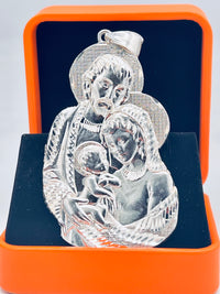 Sterling Silver Joseph, Mary, and Baby Jesus Pendant