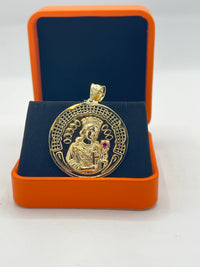Gold Over Silver St. Barbara Holy Pendant