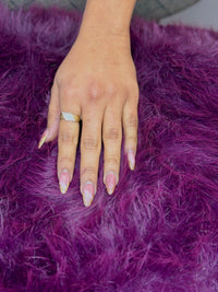 14k yellow gold diamond cluster bypass ring with round and baguette (Cz) stones