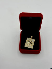 Egyptian eye pendant gold fill with Cz diamond