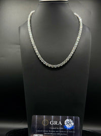 Silver with moissanite tennis chain GRA certified