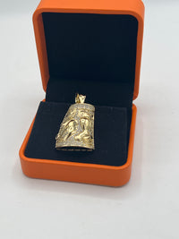 Gold Over Silver Chinse Dragon Pendant with CZ
