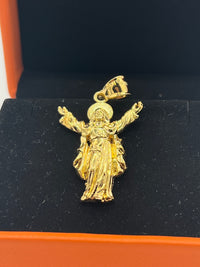 Gold Over Silver Jesus Holy Pendant