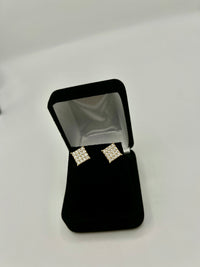 14k Square Men Earrings