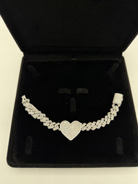 14k heart choker