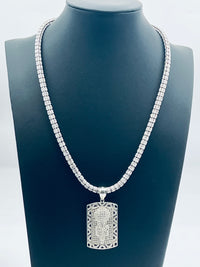 Sterling Silver Microphone Square Pendant w/ CZ (Instagram Sale 🔥)