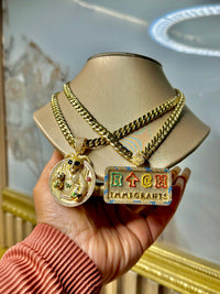 New 🔥 14K Semi solid Cuban With GOAT 🐐 Or Rich Pendant