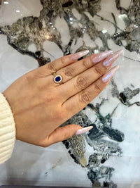 14K Gold Blue Stone CZ by BB